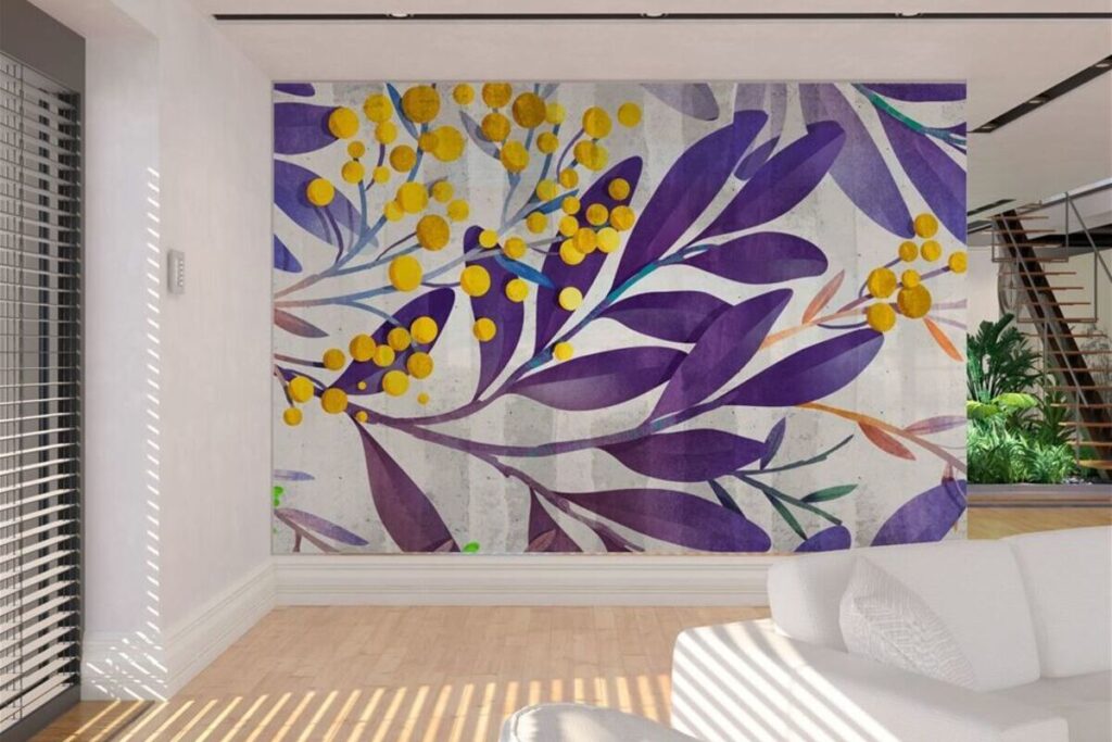Digitally printed glass clad hotel room wall
