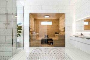 integrating glass into luxury sauna design