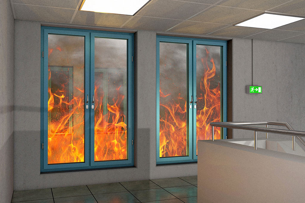 multi-layered fire-resistant glass